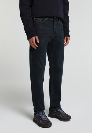 Slim Tapered Fit   Erkek Blue Black Denim Jean Pantolon