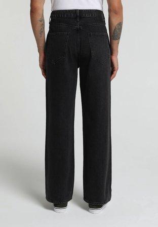 Loose Baggy Fit   Erkek Black Black Denim Jean Pantolon