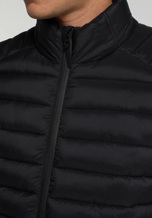 Slim Fit Dik Yaka Fermuarlı Astarlı  Erkek Siyah Yelek