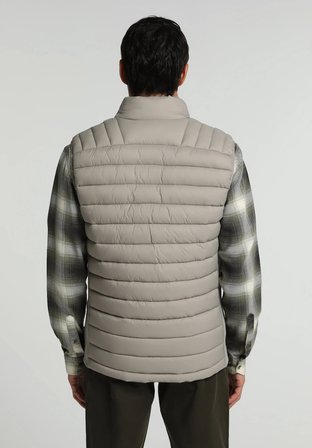 Slim Fit Dik Yaka Fermuarlı Astarlı  Erkek Bej Yelek