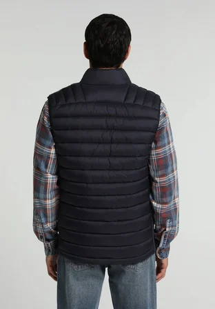 Slim Fit Dik Yaka Fermuarlı Astarlı  Erkek Lacivert Yelek
