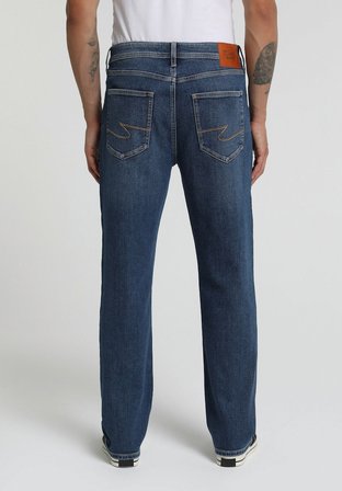 Relaxed Straight Fit   Erkek Dark İndigo Denim Jean Pantolon