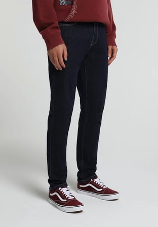 Slim Fit   Erkek Dark İndigo Denim Jean Pantolon