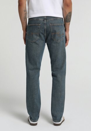 Straight Fit   Erkek Mid İndigo Denim Jean Pantolon