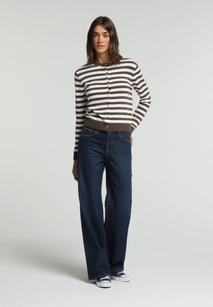 Slim Tapered Fit   Kadın Dark İndigo Denim Jean Pantolon