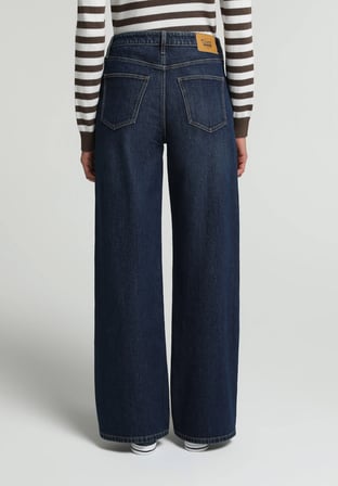 Slim Tapered Fit   Kadın Dark İndigo Denim Jean Pantolon