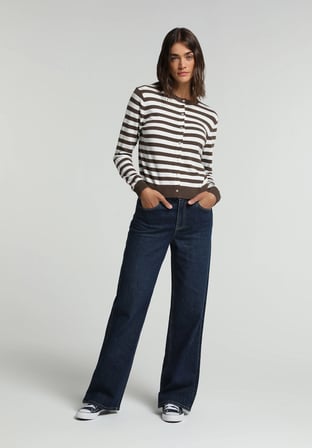 Slim Tapered Fit   Kadın Dark İndigo Denim Jean Pantolon