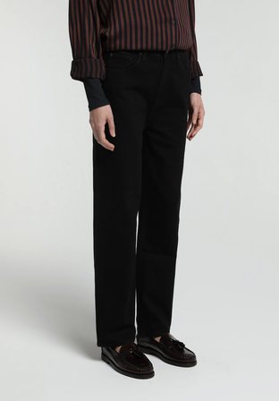 Slim Tapered Fit   Kadın Black Black Denim Jean Pantolon