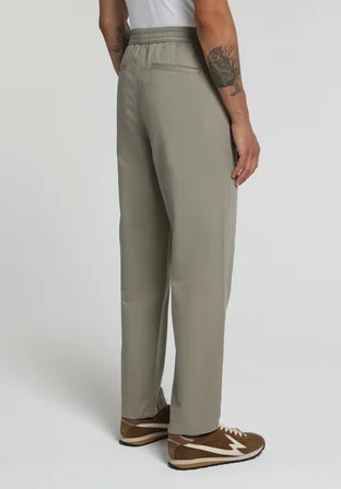 Relaxed Fit Orta Bel Düz Paça Erkek Bej  Pantolon