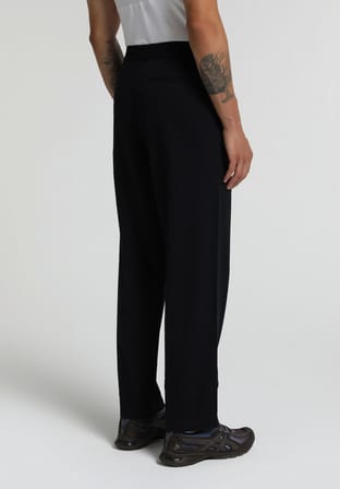 Relaxed Fit Orta Bel Düz Paça Erkek Lacivert  Pantolon
