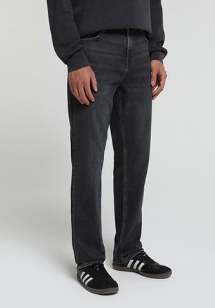 Straight Fit   Erkek Black Denim Jean Pantolon