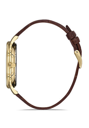 Hislon Kahverengi Deri Kordon Erkek Kol Saati CL120G-08KG