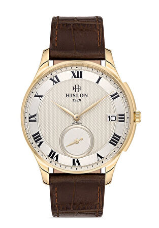 Hislon Kahverengi Deri Kordon Erkek Kol Saati CL120G-08KG