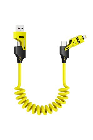 65W Çok Fonksiyonlu 4'ü Bir Arada USB Type C Lighting Mikro Çoklu Şarj Kablosu PD Hızlı Şarj
