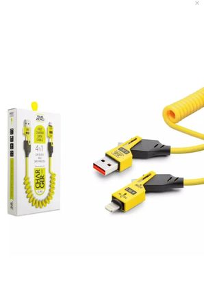 65W Çok Fonksiyonlu 4'ü Bir Arada USB Type C Lighting Mikro Çoklu Şarj Kablosu PD Hızlı Şarj