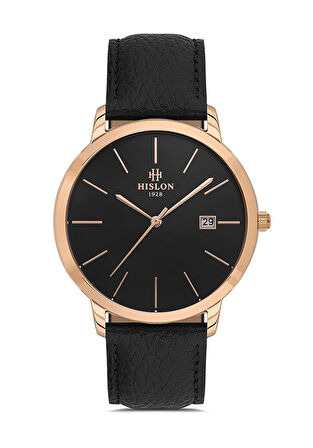 Hislon Siyah Deri Kordon Erkek Kol Saati CL161R-04BR