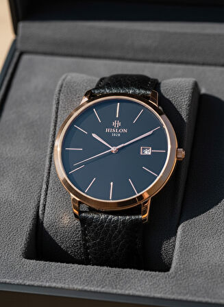 Hislon Siyah Deri Kordon Erkek Kol Saati CL161R-04BR