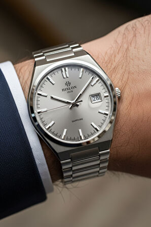 Hislon Gümüş Çelik Kordon Erkek Kol Saati CL222S-03SS