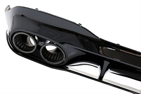 W118 CLA IÇIN UYUMLU  CLA45 DIFÜZÖR & EGZOZ SETI (SIYAH EGZOZ ILE)