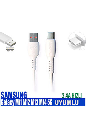 Samsung M11 M12 M13 Şarj Kablosu 3.4A HIZLI USB - TYPE C