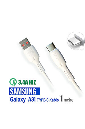 Samsung A31 Şarj Kablosu TYPE-C Hızlı Şarj Uyumlu 3.4A