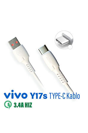Vivo Y17s Şarj Kablosu 3.4A Hızlı TYPE-C Kablo