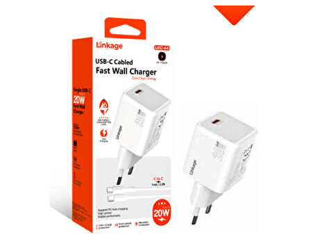 20W USB-C Girişli 1mt Type-C to Lightning Kablolu, Duvar Şarj LKC-45