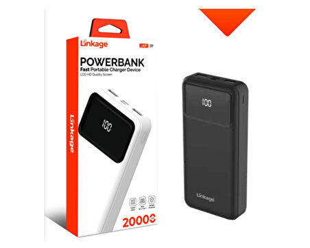 20000 mAh LCD Ekran Dahili Type-C Micro Powerbank LKP-37