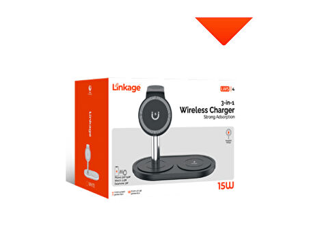 3'ü 1 Arada Kablosuz Şarj Standı 15W Wireless Şarj Standı Beyez Renk LWS4