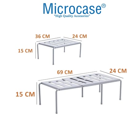 Microcase Çok Amaçlı Ayarlanabilir Ayakkabı Rafı Eşya Standı 15x24x36-69 CM AL5458 - GRİ