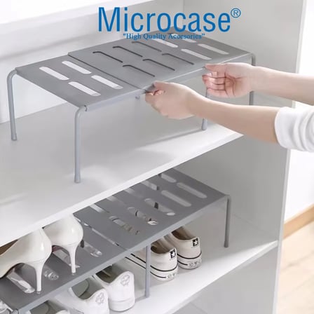 Microcase Çok Amaçlı Ayarlanabilir Ayakkabı Rafı Eşya Standı 15x24x36-69 CM AL5458 - GRİ