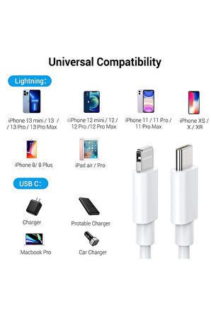 Apple Iphone 8 - Iphone 8 Plus Hızlı Şarj Kablosu Type-c - Ligtning Pd 20w 1 Metre