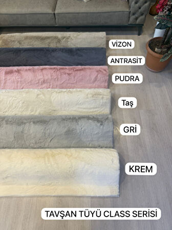 Aries Home Tavşan Tüyü Gri Yumuşak Makinede Yıkanabilir Kaymaz Kalın Dekoratif Post Halı