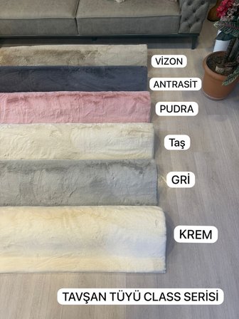 Aries Home Tavşan Tüyü Krem Yumuşak Makinede Yıkanabilir Kaymaz Kalın Dekoratif Post Halı