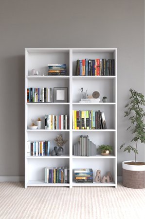 CLASSY 103MUSAB 10 RAFLI 2 PARÇA ARKALIKLI KİTAPLIK ÇOK AMAÇLI DOLAP BEYAZ