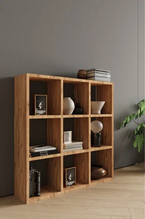 CLASSY 107OYA 9 RAFLI KARE KİTAPLIK ATLANTİK ÇAM