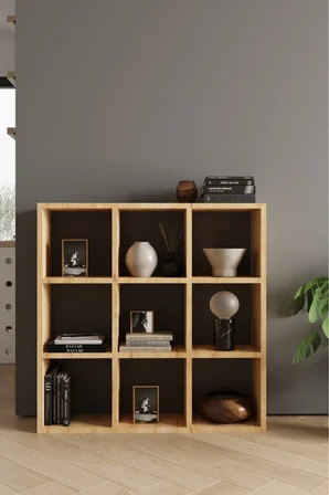 CLASSY 107OYA 9 RAFLI KARE KİTAPLIK SAFİR MEŞE