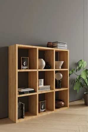 CLASSY 107OYA 9 RAFLI KARE KİTAPLIK SAFİR MEŞE