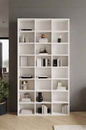 CLASSY 109ZEYNEP 24 RAFLI ÇOK AMAÇLI DOLAP - KİTAPLIK BEYAZ
