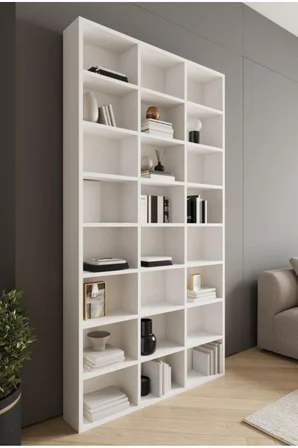 CLASSY 109ZEYNEP 24 RAFLI ÇOK AMAÇLI DOLAP - KİTAPLIK BEYAZ