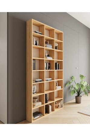 CLASSY 109ZEYNEP 24 RAFLI ÇOK AMAÇLI DOLAP - KİTAPLIK SAFİR MEŞE