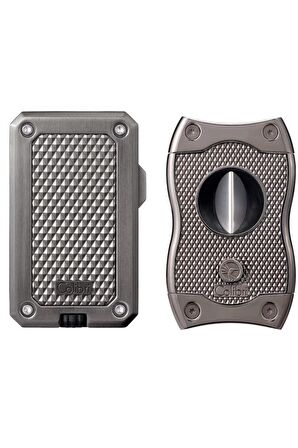 Colibri Rally Gunmetal 3 Torch Çakmak & Gunmetal SV-Cut Premium Puro Seti