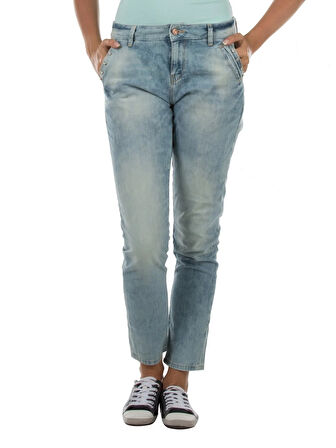 045 Davıd Orta Bel Rahat Paça Regular Fit Mavi Kadın Jean Pantolon Clbdewpnt0330640