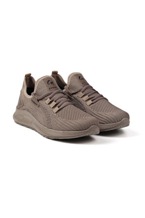 Erkek Bej Sneaker Spor Ayakkabı Rahat Hafif Günlük