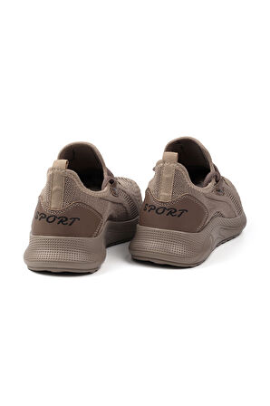 Erkek Bej Sneaker Spor Ayakkabı Rahat Hafif Günlük
