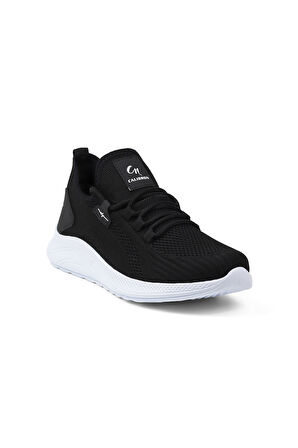 Erkek Siyah Beyaz Sneaker Spor Ayakkabı Rahat Hafif Günlük