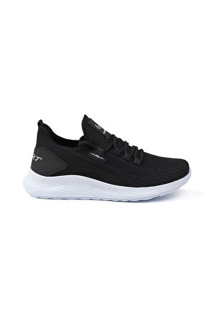 Erkek Siyah Beyaz Sneaker Spor Ayakkabı Rahat Hafif Günlük