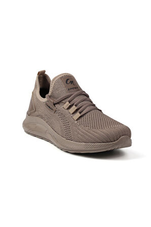 Erkek Bej Sneaker Spor Ayakkabı Rahat Hafif Günlük