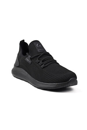 Erkek Siyah Sneaker Spor Ayakkabı Rahat Hafif Günlük