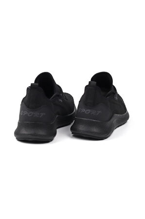 Erkek Siyah Sneaker Spor Ayakkabı Rahat Hafif Günlük